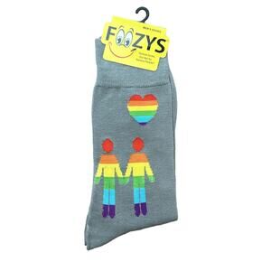 Pride Foozys Crew Rainbow Heart Colorful Figures Socks Men's One Size
